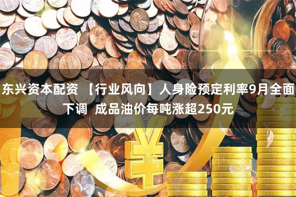 东兴资本配资 【行业风向】人身险预定利率9月全面下调  成品油价每吨涨超250元