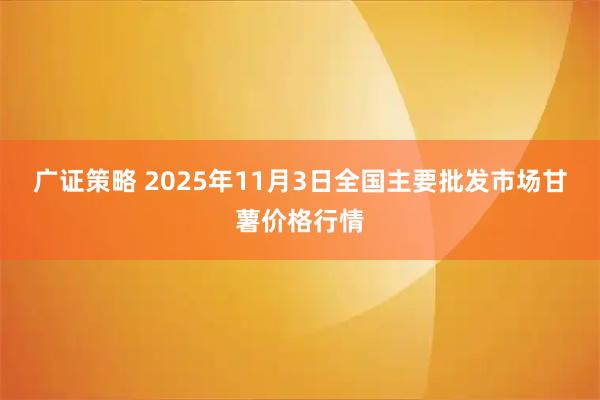 广证策略 2025年11月3日全国主要批发市场甘薯价格行情